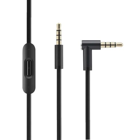 Replacement Audio Cable Compatible with Beats by Dr Dre Headphones Solo Studio Pro Detox Wireless Mixr Executive Pill, Headphone Audio Cable Cord Wire | in Line Mic | Volume Control (Black) in Saudi Arabia