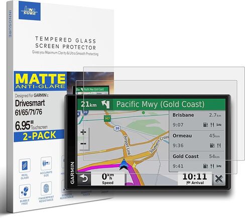 [2-PACK] Tempered Glass Screen Protector for Garmin DriveSmart 61 65 71 76 6.95"/7" Touchscreen Anti Scratch (HD Clear) in Saudi Arabia
