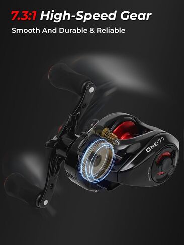 Jenseits Baitcasting Reel, 7.3:1 High Speed, 17.6LB Drag, Left & Right Hand in Kuwait