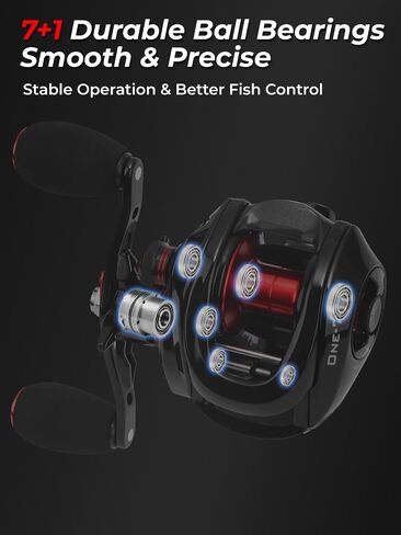 Jenseits Baitcasting Reel, 7.3:1 High Speed, 17.6LB Drag, Left & Right Hand in Kuwait