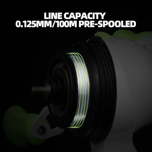RUNCL Spincast Fishing Reel, Micro Closed Face Fishing Reel with Double Handle, 4.1:1 Gear Ratio Light Weight Spincaster Reel Pre-Spooled Fishing Line for Kids Youth Beginners, Green Camo in Kuwait