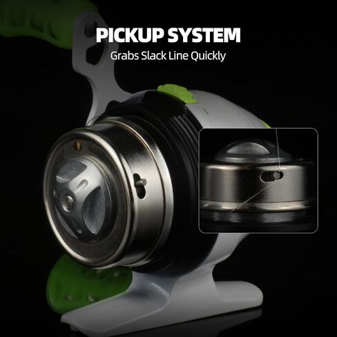 RUNCL Spincast Fishing Reel, Micro Closed Face Fishing Reel with Double Handle, 4.1:1 Gear Ratio Light Weight Spincaster Reel Pre-Spooled Fishing Line for Kids Youth Beginners, Green Camo in Kuwait