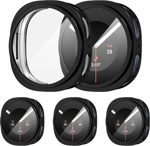 Suoman for Samsung Galaxy Watch 9 40mm Case-Black+Gun Color+Sliver in Saudi Arabia