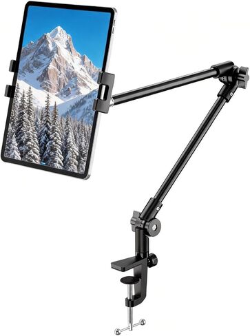 KDD Tablet Stand Holder, Adjustment iPad Phone Mount, 27in Long Arm Webcam Stand Projector Camera Mount for Desk, Fit for 4.7"-12.9" Devices, iPad Pro 12.9 Air Mini, Galaxy Tabs, Switch, iPhone in Saudi Arabia
