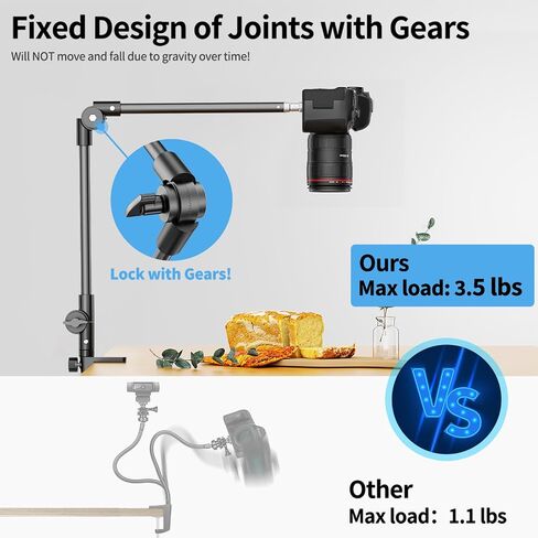 KDD Tablet Stand Holder, Adjustment iPad Phone Mount, 27in Long Arm Webcam Stand Projector Camera Mount for Desk, Fit for 4.7"-12.9" Devices, iPad Pro 12.9 Air Mini, Galaxy Tabs, Switch, iPhone in Saudi Arabia