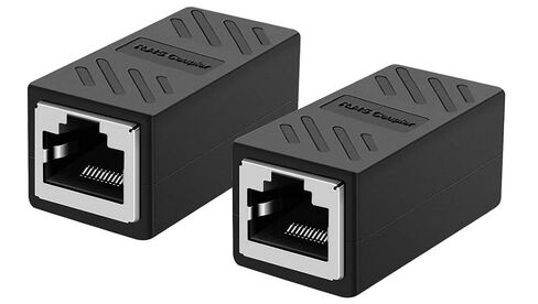 RJ45 Coupler 2 Pack, Ethernet Extender, in-Line Coupler Female to Female Ethernet Coupler for Cat7/ Cat6/ Cat5/ Cat5e Ethernet Cable Extender Adapter (RJ45 2pcs, Black) in Saudi Arabia
