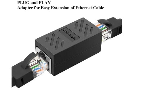 RJ45 Coupler 2 Pack, Ethernet Extender, in-Line Coupler Female to Female Ethernet Coupler for Cat7/ Cat6/ Cat5/ Cat5e Ethernet Cable Extender Adapter (RJ45 2pcs, Black) in Saudi Arabia