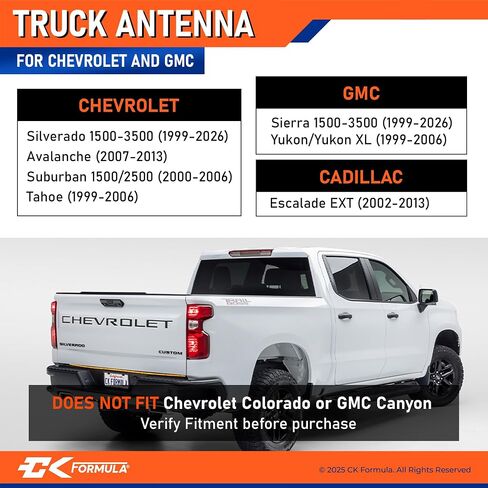 4" Billet Aluminum Short Antenna for Chevy Silverado & GMC Sierra 1500, 2500, 3500 (1999–2026), Car Wash Safe, Low-Profile Stubby Replacement, Screw-On Truck Antenna, Exterior Truck Accessories in Kuwait