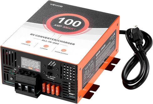 VEVOR RV Power Converter, 100 Amp, 110V AC to 12V DC RV Converter Battery Charger, Multi Stage Smart Charging, 13V to 16.5V Operating Range, Compatible with Lithium & Lead Acid Battery, for Camper in Saudi Arabia