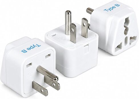 Europe to US Plug Adapter, Ceptics Type B UK to USA Plug Adapter, EU to US Adapter Plug, Compatible with Plugs from Europe, India and Other, India to US Plug Adapter, GP-5-3PK - White in Saudi Arabia