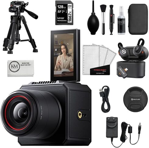 Hollyland VenusLiv Air All-in-One Live Streaming Camera Bundle with 128GB Memory Card + Lark M2S Duo Wireless Mic System + Tabletop Tripod + Cleaning Kit + Cleaning Cloth (6 Items) in Saudi Arabia