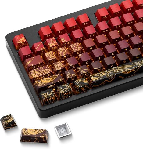 SDYZ XVX Shine Through Keycaps - Double Shot PBT Keycaps 60 65 75 100 Percent, Side Print Key caps Custom 131 Keys Set, Dye Sub Wave of Kanagawa Key caps for Mechanical Keyboards in Saudi Arabia