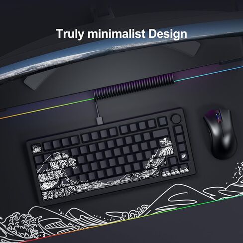 SDYZ XVX Shine Through Keycaps - Double Shot PBT Keycaps 60 65 75 100 Percent, Side Print Key caps Custom 131 Keys Set, Dye Sub Wave of Kanagawa Key caps for Mechanical Keyboards in Kuwait