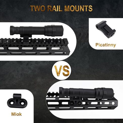 1200 Lumen Dual-Fuel Flashlight, Dual Mode Tactical Flashlight (Momentary/Constant-On), Mlok/Keymod & Picatinny Rail Mount, with Pressure Pad Switch and Tail Cap in Saudi Arabia