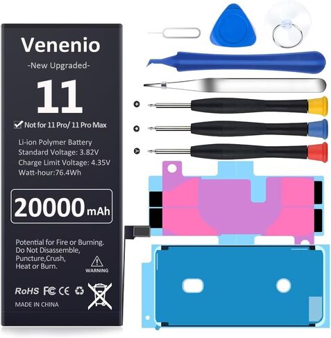 [20000mAh] Battery for iPhone 11, 2026 New Upgraded 0 Cycle High Capacity Battery Replacement for iPhone 11 Models A2111, A2221, A2223 with Complete Repair Tool Kits in Saudi Arabia