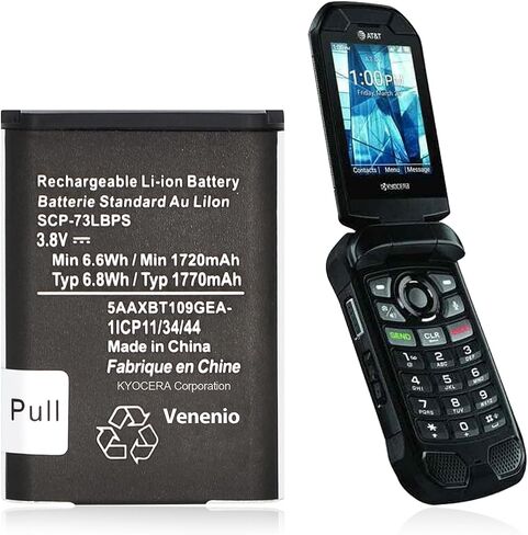 SCP-73LBPS Battery for Kyocera Flip Phone, 2026 New Upgraded Battery Replacement for Kyocera DuraXV Extreme E4810, DuraXE Epic E4830 Verizon Flip Phone(1770mAh 3.8V 6.8Wh) in Saudi Arabia