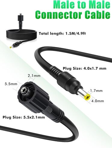 KEPEAK 12V DC Cable Adapter 5.5x2.1 to 4.0x1.7 Male DC Plug, Compatible with Tactacam Reveal X, XB, SK Trail Cameras (not for TACTACAM Solar Panels) in Saudi Arabia