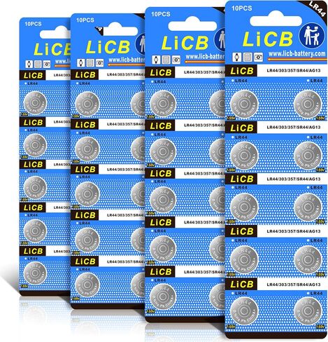LiCB 40 Pack LR44 AG13 357 303 SR44 Batteries 1.5V Button Coin Cell Battery in Kuwait