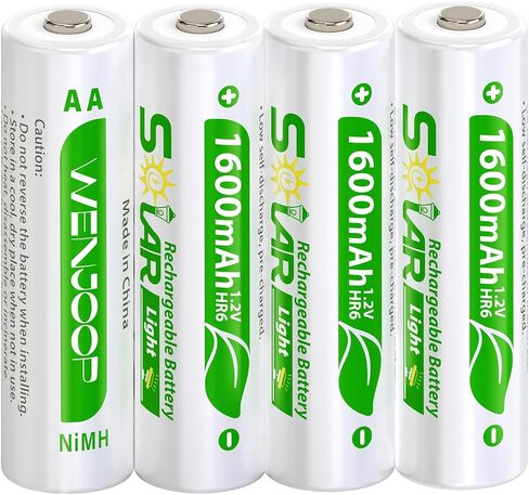 12 Pack AA Rechargeable Batteries for Solar Lights in Kuwait