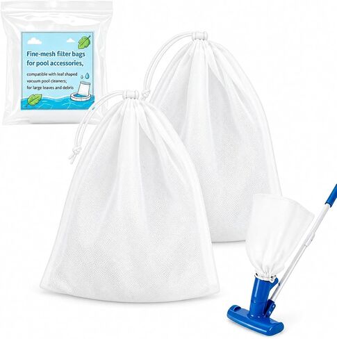 12x20 Inch Fine Mesh Filter Bags for Leaf Vacuum Pool Cleaners, 2 Pack in Saudi Arabia