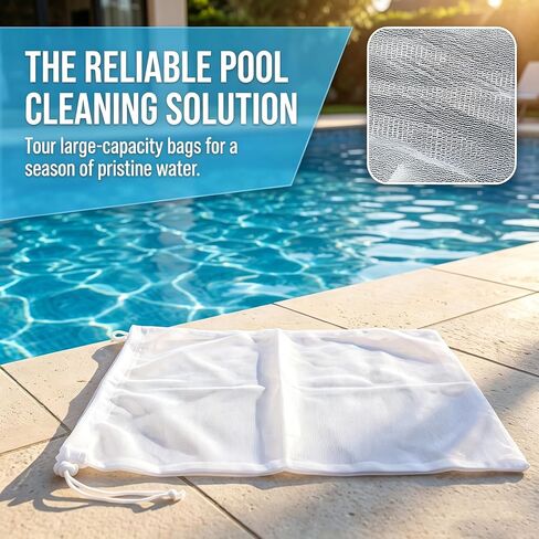 12x20 Inch Fine Mesh Filter Bags for Leaf Vacuum Pool Cleaners, 2 Pack in Saudi Arabia