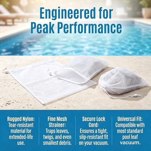 12x20 Inch Fine Mesh Filter Bags for Leaf Vacuum Pool Cleaners, 2 Pack in Saudi Arabia