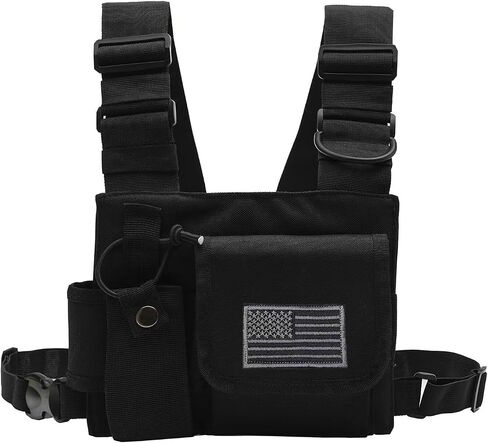Radio Chest Harness Chest Front Single Pack Pouch Holster Vest Rig for Motorola Midland Kenwood Baofeng Retevis Walkie Talkie with Reflective Strips Shoulder in Saudi Arabia