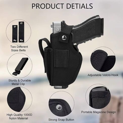 Gun Holster for Men/Women,for 9MM and 380 Pistols, 1911 Holster Glock 19 17 42 43 43x Accessories Suitable for Most Handguns Concealed Carry Holster in Saudi Arabia