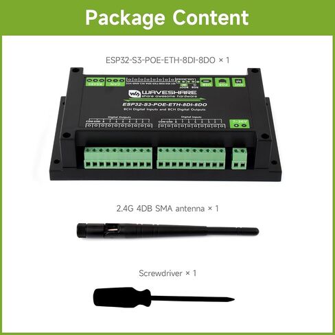 Waveshare Industrial ESP32-S3 Control Board with 8-Channel Digital Input & Output, Built-in Xtensa 32-bit LX7 Dual-core Processor, Up to 240MHz, with Multiple Isolation Protection Circuits in Saudi Arabia
