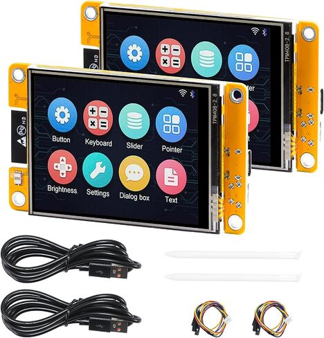 2 Pack ESP32 CYD Cheap Yellow Display, 2.8" Touch Screen Display ESP32-2432S028R, 240×320 TFT LCD, WiFi Bluetooth Dual-Core 240MHz Development Board Compatible with Arduino IDE for IoT DIY in Saudi Arabia