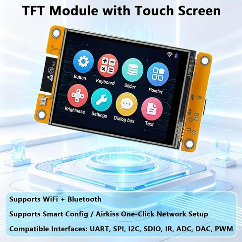 2 Pack ESP32 CYD Cheap Yellow Display, 2.8" Touch Screen Display ESP32-2432S028R, 240×320 TFT LCD, WiFi Bluetooth Dual-Core 240MHz Development Board Compatible with Arduino IDE for IoT DIY in Saudi Arabia
