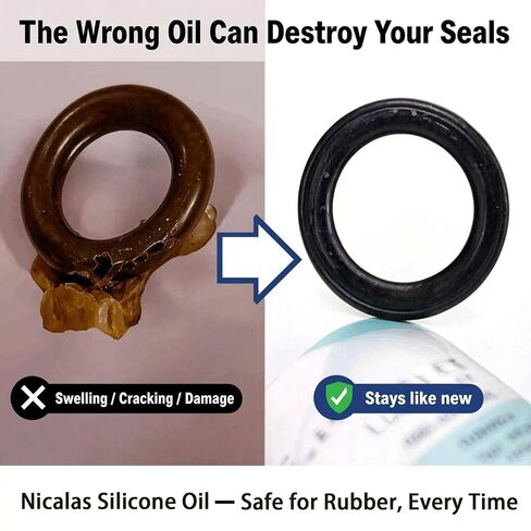 Nicalas 100% Silicone Airsoft Oil Lubricant 4.4 oz Combo Pack (3.4 oz Bottle + 1 oz Needle Oiler) Chamber Lube for Air Guns, Air Rifles & Pistols for O-Rings, Gears, Valves & More in Saudi Arabia