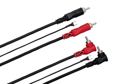 Hosa CRA-202DJ Stereo Interconnect, Dual RCA to Dual Right-Angle RCA with Ground Wire, 6.6 Feet in Saudi Arabia