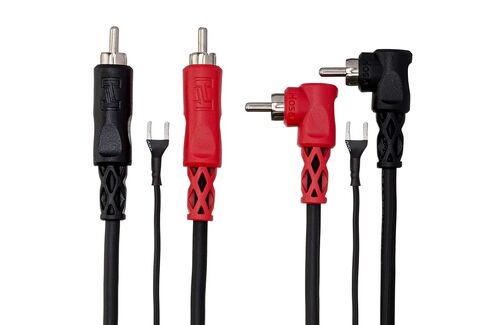 Hosa CRA-202DJ Stereo Interconnect, Dual RCA to Dual Right-Angle RCA with Ground Wire, 6.6 Feet in Saudi Arabia