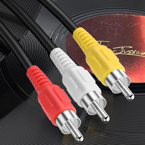3RCA Cable 10Pack 6ft Audio Video Composite 3-Male to 3-Male DVD Cable for TV, VCR, DVD in Kuwait