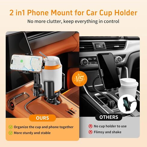 Phone Holders for Your Car, 2 in 1 Cup Holder Phone Mount with Expander in Kuwait