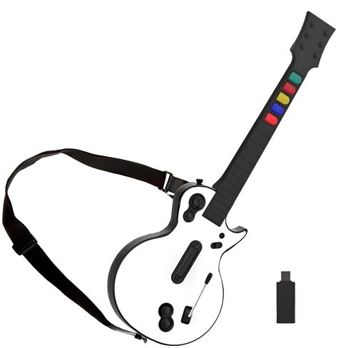 DOYO Wireless Controller for PC and PS3 - Guitar Hero 3/4/5 and Rock Band 1/2 Games - Guitar with Strap (5 Keys/Black) in Kuwait