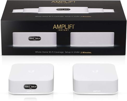 AmpliFi Instant Wifi System by Ubiquiti Labs, Seamless Whole Home Wireless Internet Coverage, Wifi Router & Mesh Point, 1 Gigabit Ethernet, 1 WAN Port, Ethernet Cable, Replaces Router & WiFi Extenders in Kuwait