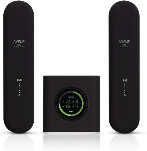 AmpliFi Gamer’s Edition WiFi System by Ubiquiti, Seamless Whole Home Wireless Internet, HD WiFi Router, 2 Mesh Points, 4 Gigabit Ethernet, 1 WAN Port, Ethernet Cable, Replaces Router & WiFi Extenders in Kuwait