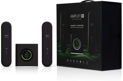 AmpliFi Gamer’s Edition WiFi System by Ubiquiti, Seamless Whole Home Wireless Internet, HD WiFi Router, 2 Mesh Points, 4 Gigabit Ethernet, 1 WAN Port, Ethernet Cable, Replaces Router & WiFi Extenders in Kuwait