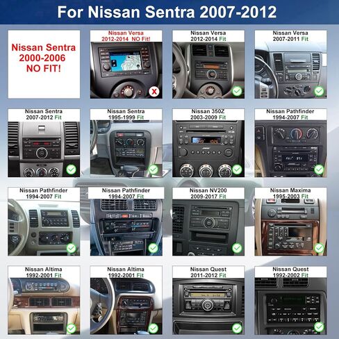 راديو سيارة لنيسان سنترا 2007-2012، فيرسا 2007-2014، 350Z 2003-2009، NV200 2009-2017، باثفايندر 1994-2007، وحدة رأسية تعمل باللمس 7 بوصة، كاربلاي أندرويد أوتو جي بي إس FM BT واي فاي SWC كاميرا احتياطية in Kuwait