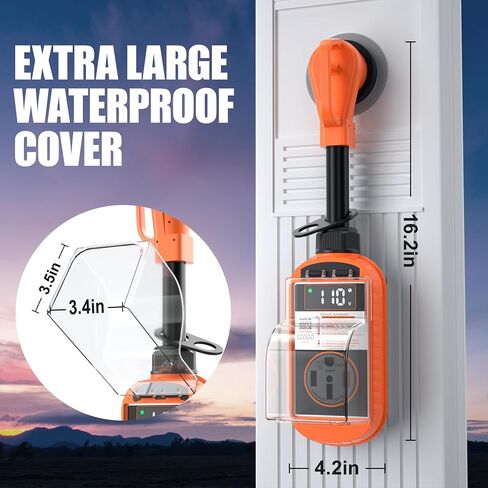 Smart RV Surge Protector 50 Amp Waterproof, 12000 Joules with LCD Display, RV Circuit Analyzer with Waterproof Cover, RV Power Voltage Protection Guard Camper Accessories for Travel Trailers in Kuwait