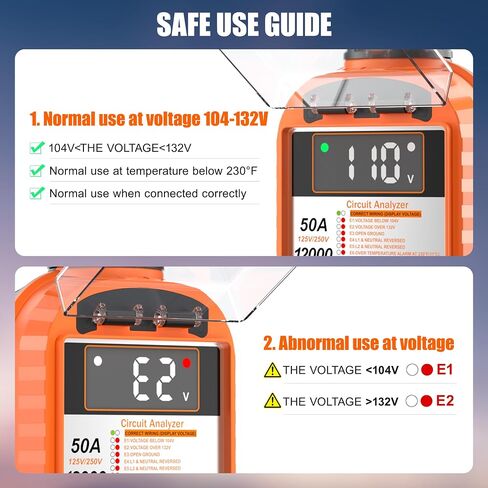 Smart RV Surge Protector 50 Amp Waterproof, 12000 Joules with LCD Display, RV Circuit Analyzer with Waterproof Cover, RV Power Voltage Protection Guard Camper Accessories for Travel Trailers in Kuwait