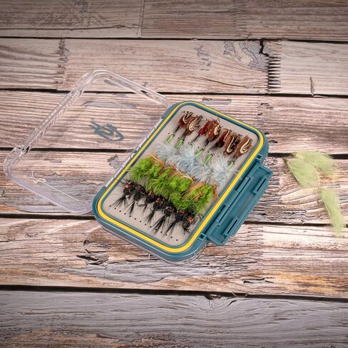 SF Large Waterproof Fly Box - Double Sided Clear Lid - Ice Fishing & Jig Head Tackle Box - Fly Flies (Dry, Wet, Nymph, Streamer) & Foam in Saudi Arabia