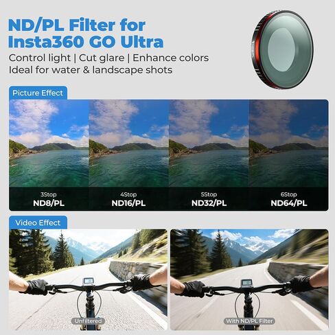 Freewell ND8/PL, ND16/PL, ND32/PL, ND64/PL and Glow Black Mist Filters for Insta360 GO Ultra in Kuwait