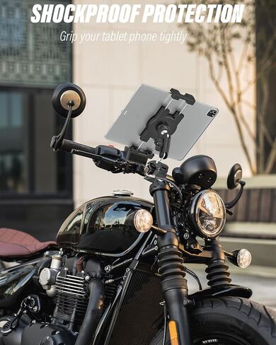 Aluminium Motorcycle Z Fold Mount - [Foldable Phone Friendly] Bike Tablet Holder, Bicycle Handlebar Clamp, 360° Adjustable Metal Arm for Samasung Galaxy Fold 7 6 5 4 3 2, Tabs, Google, iPad, iPhone in Kuwait