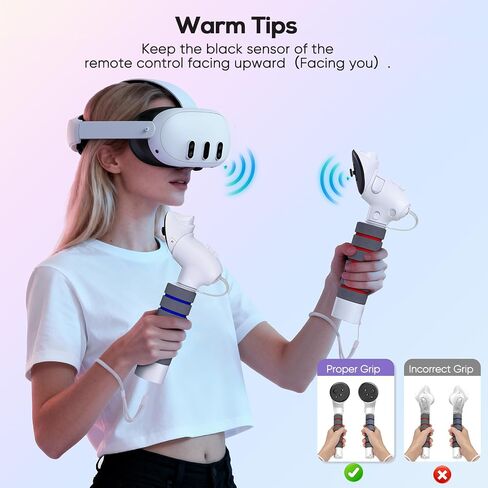 YUANHOT VR Gaming Accessories Bundle, Controller Extension Grips + 3-in-1 RGB Fast Charging Dock Station in Kuwait