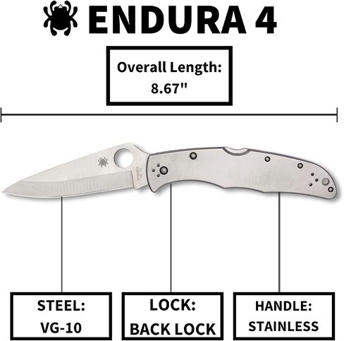Spyderco Endura 4 Folding Pocket Knife, PlainEdge in Saudi Arabia