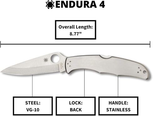 Spyderco Endura 4 Folding Pocket Knife, PlainEdge in Saudi Arabia