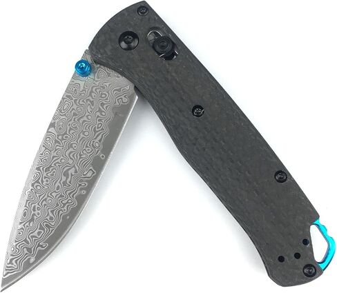 HUAAO EDC Pocket Knife with 3'' Damascus Blade Carbon Fiber Handle, Damascus Folding Knife with Thumb Stud Pocketclip in Kuwait